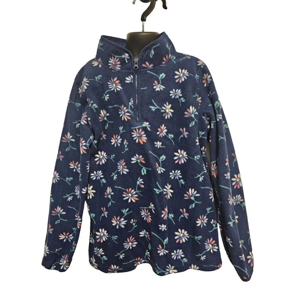 Osh Kosh B‎ Gosh fleece jacket-navy with flowers-girls size 12